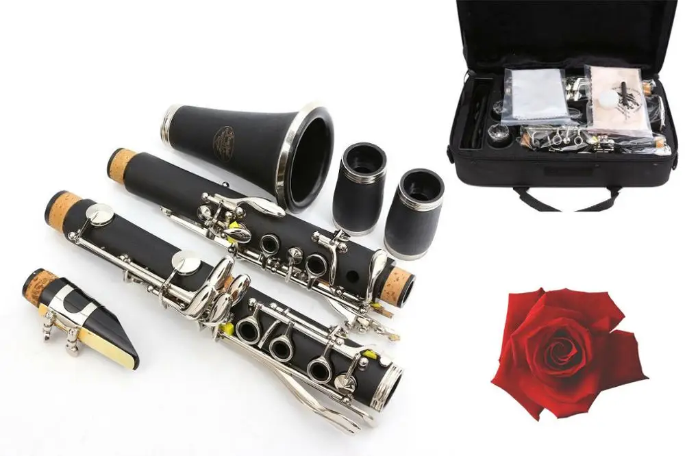 Профессиональный Новый кларнет Ebonite корпус никелированный Bb ключ 17 + две