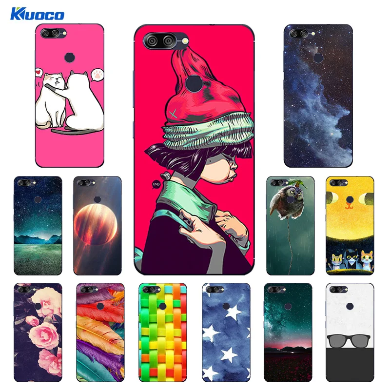 For ASUS Zenfone Max Plus M1 Cases TPU Girl Cat Printing ZB570TL X018D X018DC Silicone Back Cover |