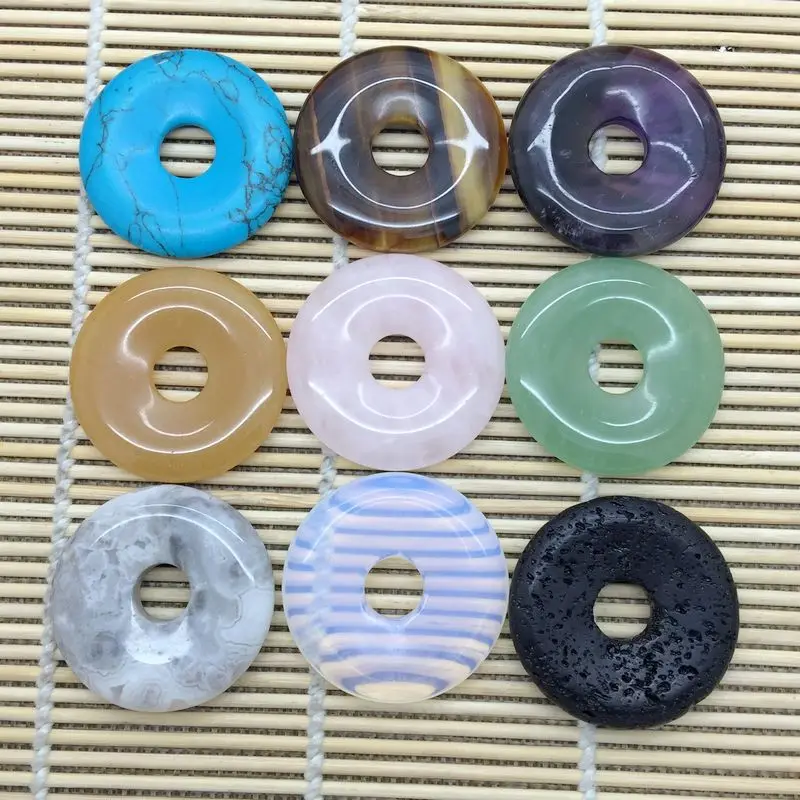 Женский круглый кулон в виде пончика 20 мм ранние смешанные цвета отправленные