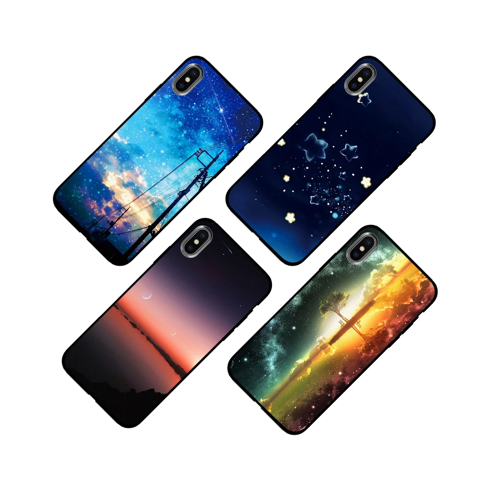 Мягкий чехол из ТПУ с милым воздушным шаром и звездным небом для Apple iPhone 6 6S 7 8 Plus 5 5S