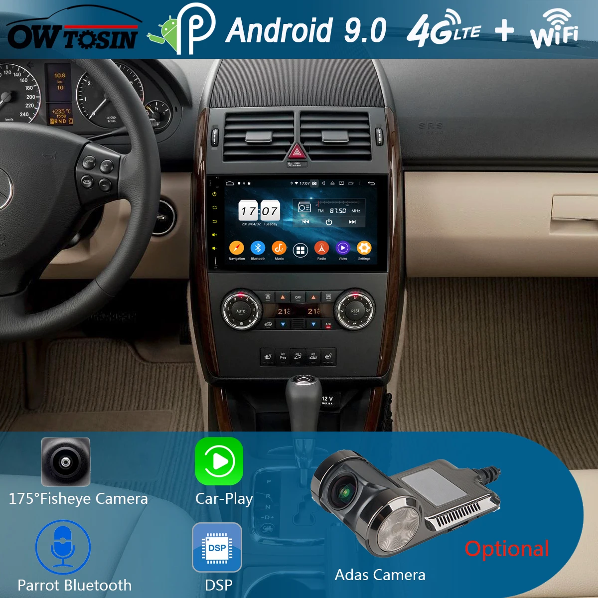 Автомобильный GPS-радиоприемник 9 &quotIPS 8Core 4G + 64G Android 0 для Mercedes Benz Sprinter B200 W245 W209 W169 A B
