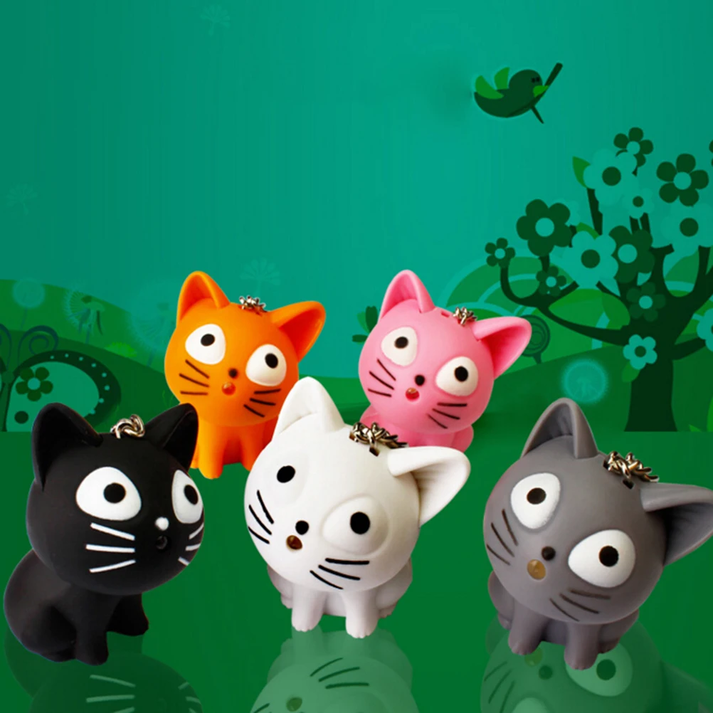 Новинка, милые игрушки для котов с сыром, Kawaii, мультяшный дизайн, светодиодный брелок со звуковым фонариком, детский брелок со Свинкой, детские подарки