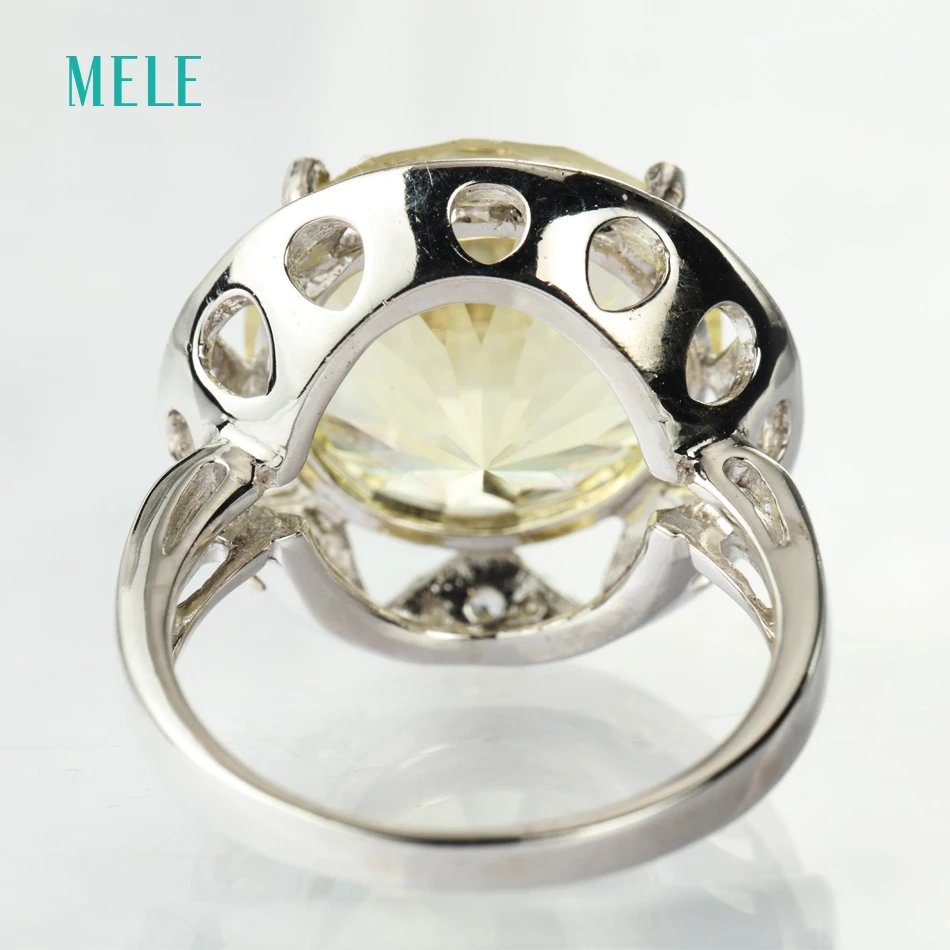 Натуральный дымчатый кварты и лимонный кварц серебряное кольцо цветок резки