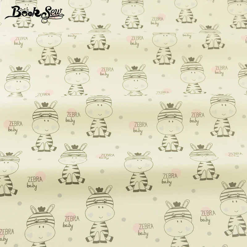 Тканевая ткань с рисунком зебры 100% хлопок саржа платье для малышей шитья