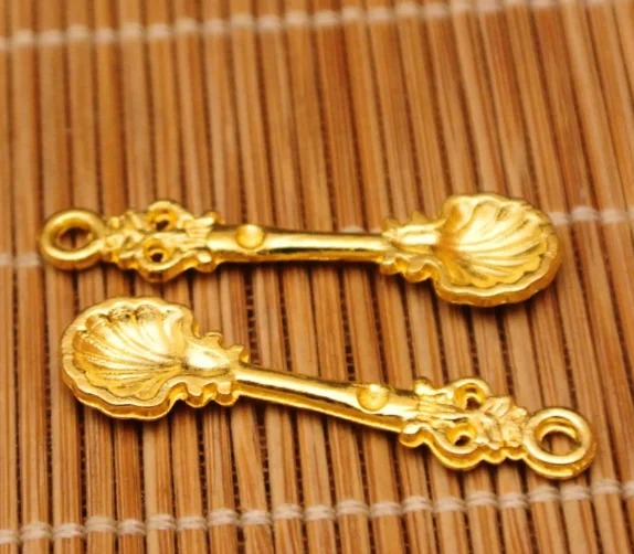 

100pcs Charm Spoon pendant 9*33mm 1.3g silver gold Handmade Jewelry Making DIY Supplies European Alloy accessories Hot