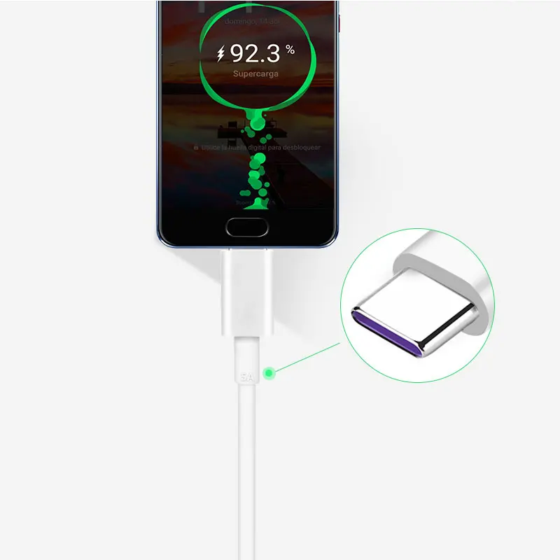 Huawei Supercharge оригинальный Тип C кабель Коврики 9 10 20 Pro P10 плюс P30 Honor V10 5A быстрое