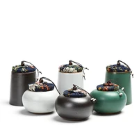 pinny japanese style ceramic tea jars hand made vintage tea caddy food and spices sealed jar tea ceremony accessories