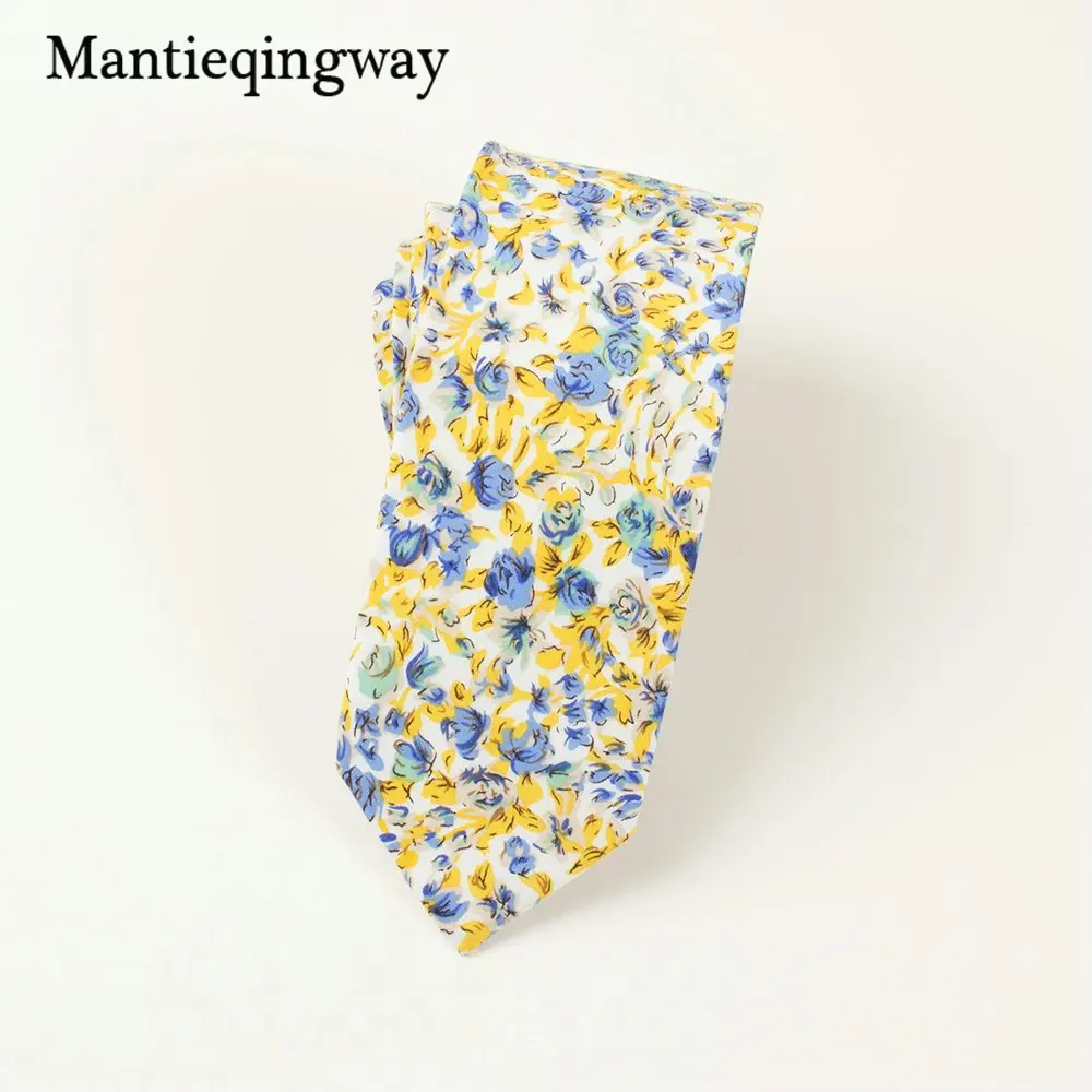 033 Mantieqingway 6 см мужской хлопчатобумажный галстук, деловые костюмы, шейные галстуки, Свадебный с принтом, Цветочный галстук, брендовый обтягивающий галстук, подарок - Цвет: 033