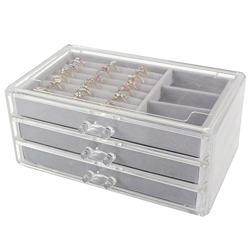 jewelry box Большая коробка для колец, упаковка ювелирных изделий и коробка для демонстрации ювелирных изделий, коробка для хранения украшений с браслет из застежек, органайзер для колец, чехлы для переноски - Цвет: jewelry box