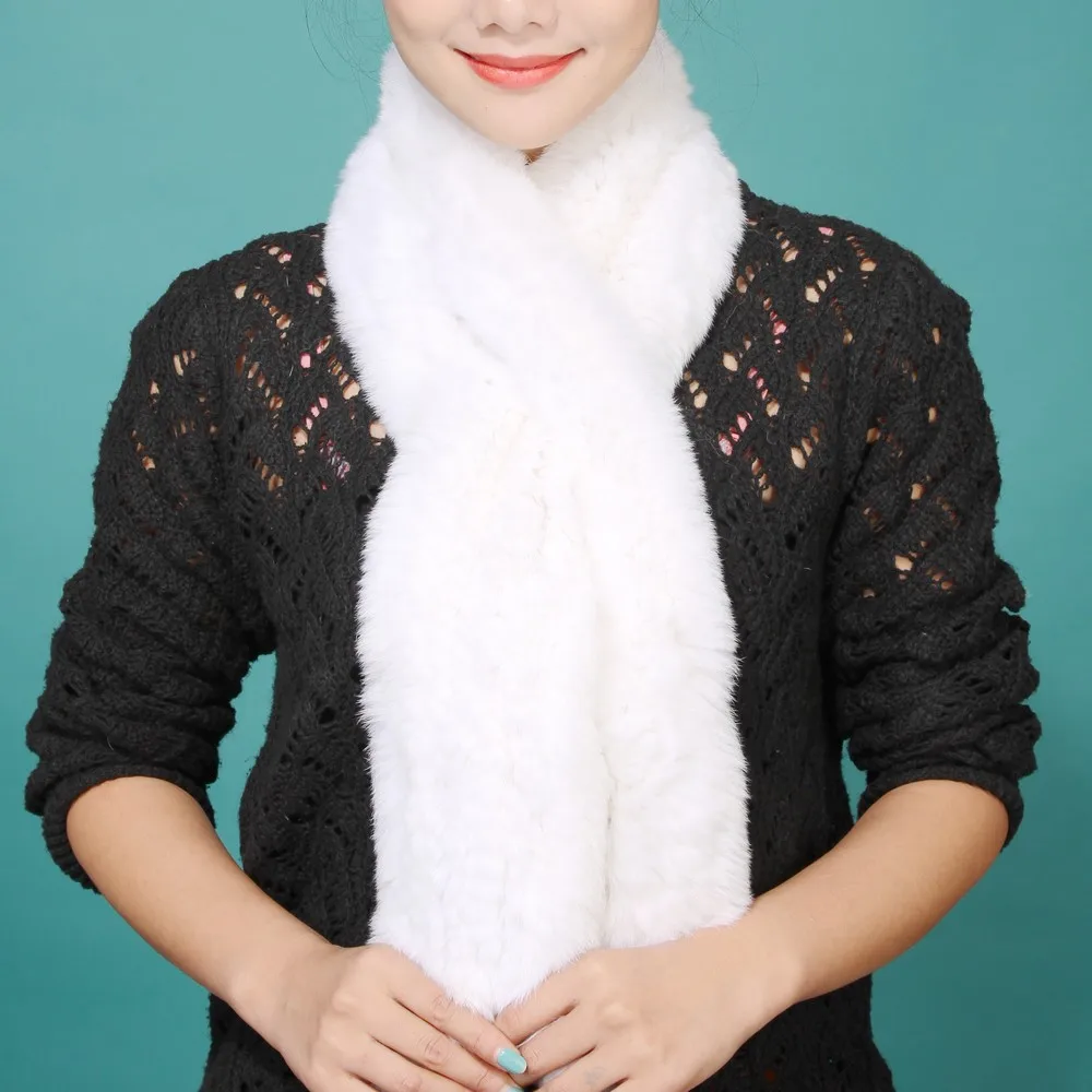 2018 Осень Зима Женский мягкий шарф из натурального меха кролика рекс шарфы diy