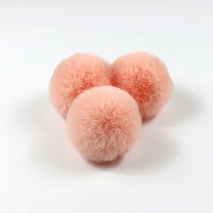 orange pink 70 мм 10 шт./пакет с искусственным с мехом кролика помпон набор «сделай сам» для Костюмы шарф и пушистой плюшевой ткани с пушистым помпоном мяч для обуви, сумок и красивый корабль - Цвет: orange pink