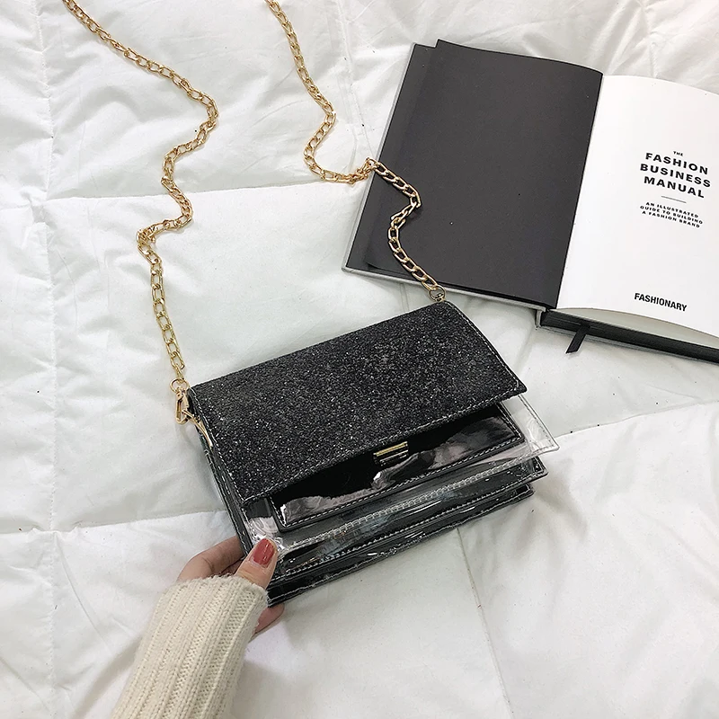 2019 модный бренд Для женщин сумки с узором из пайеток простые женские через плечо