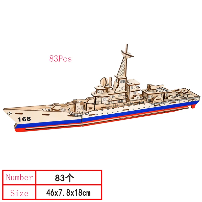 DDWE 3D деревянные пазлы линкорт/корабль/парусник военные модели для детей взрослых
