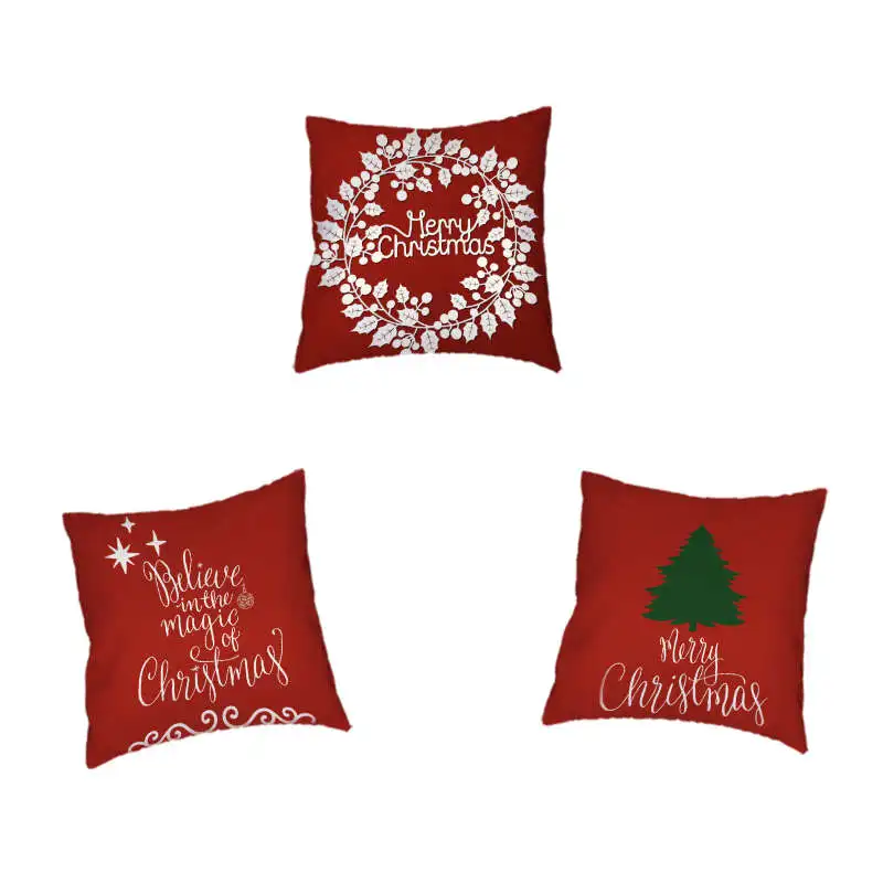 2018 Рождественская красная Гирлянда для украшения фона текстовый узор наволочка