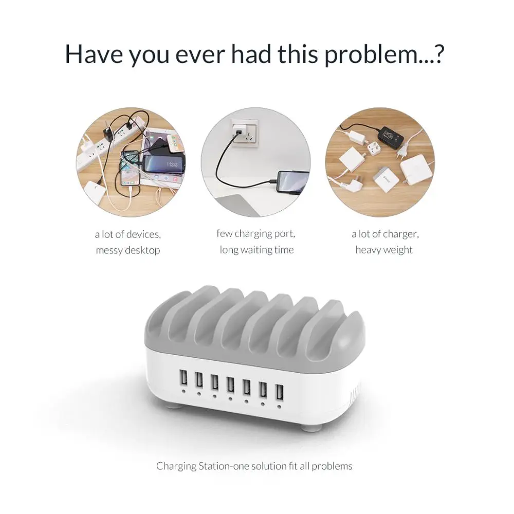 Зарядная док станция ORICO с 7 USB портами и держателем для iphone|Зарядные устройства