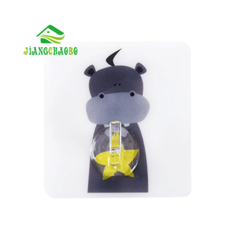 JiangChaoBo мультфильм животное клейкий крючок настенный крючок для кухни крепкие бесшовные крючки - Цвет: Hippo