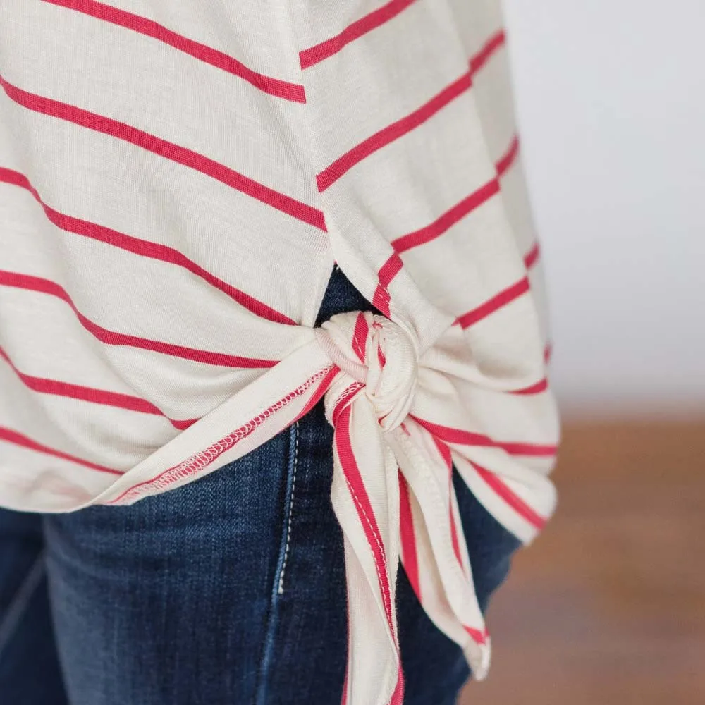 Модная женская полосатая блузка с галстуком бабочкой свободная рубашка топы