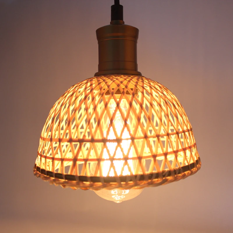 Винтажный подвесной светильник ручной работы с бамбуковой полоской 90 260 в перем.