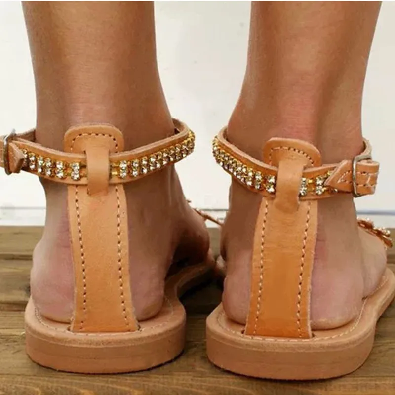 2019 г. Новые летние сандалии на плоской подошве в богемном стиле женские модные