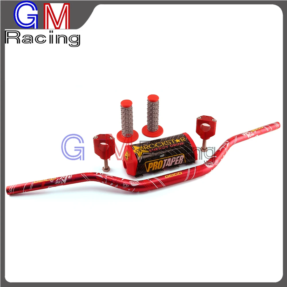 Red pattern B 1 1/" Жир Бар 28 мм руль ручки 28 мм зажимы колодки для KAWASAKI KX125 KX250 KX250F KX450F KXF250 KXF450 KX 250F 450 мотоцикл - Цвет: Red pattern B