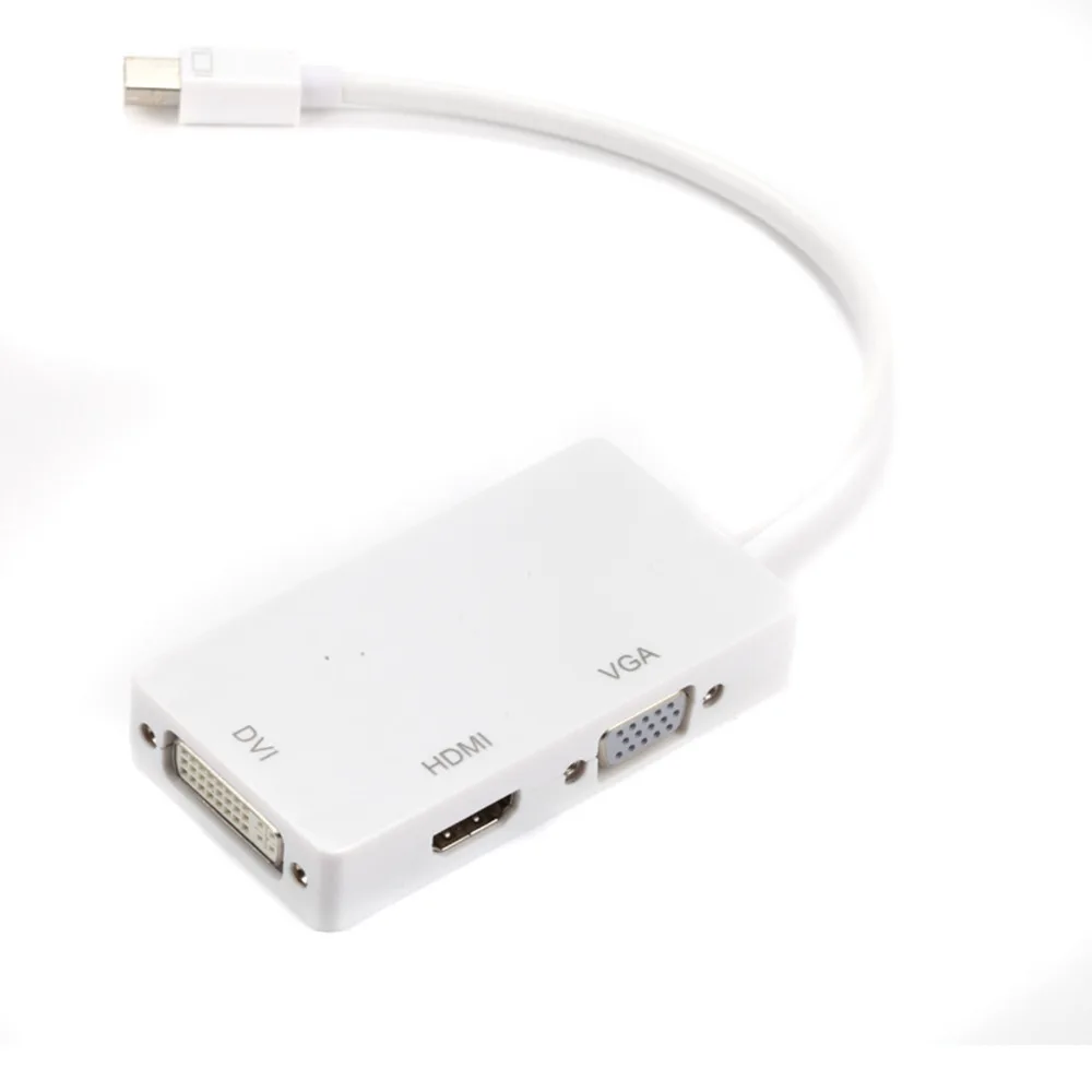 

3 In 1 MINI DP Male To HDMI DVI VGA Converter Cable For Apple MacBook Air Pro