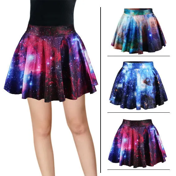 Юбка Galaxy Mini Платье Девушку Плиссе Конькобежец Клубная Одежда Платье|mini dress|clubwear