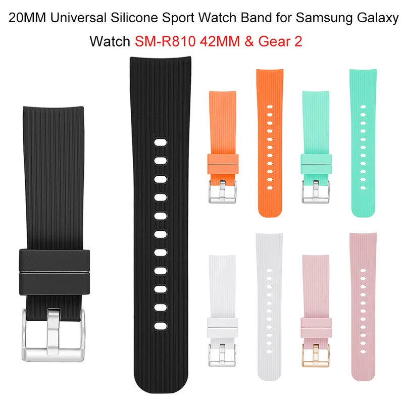 Спортивный силиконовый ремешок для часов Samsung Galaxy 20 мм 42 Gear 4 3 2 смарт Huami Amazfit