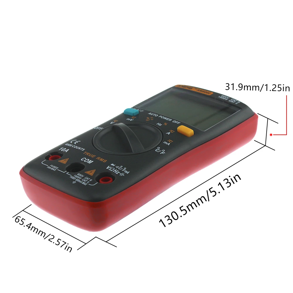 AN8002 Digital Multimeter Backlight Temperature AC/DC Ammeter Voltmeter Ohm Portable Meter Capacitor Test multitester | Инструменты