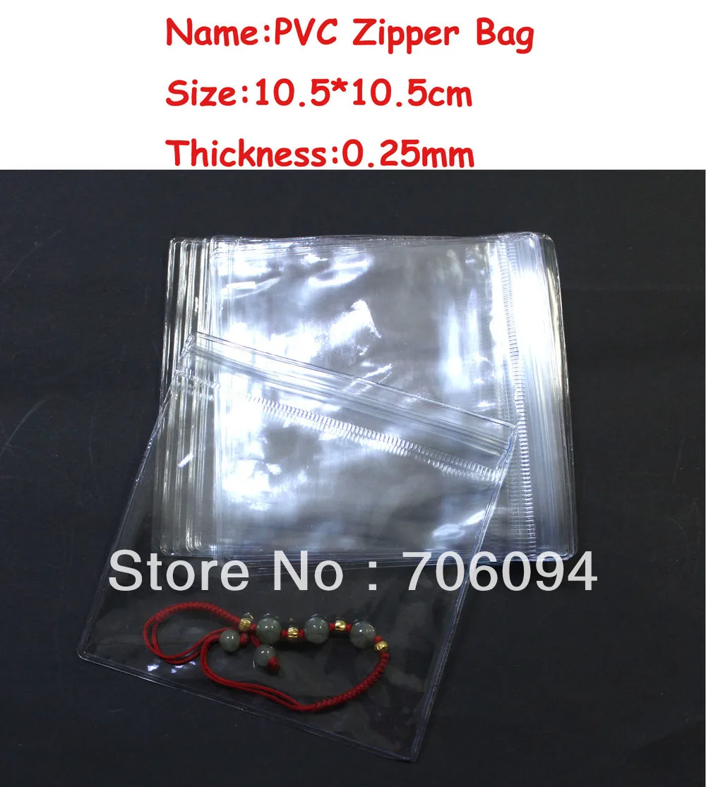 

100pcs 10.5*10.5cm PVC Transparent plastic bags,PVC Zipper Plastic bag,Jewerly/Gift sealing bag,Thickness:0.25mm,Free Shipping