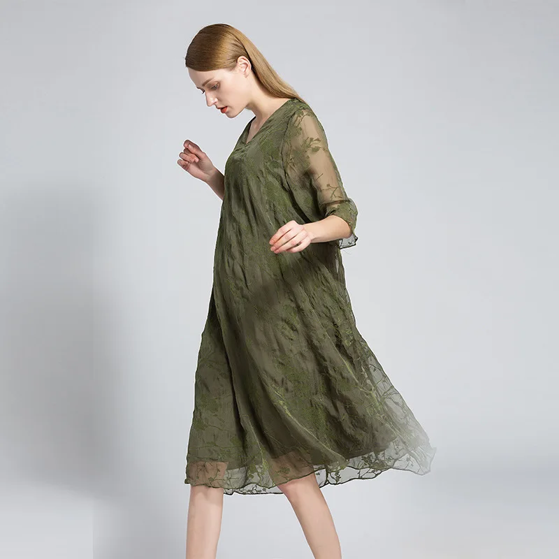 Летнее платье 2017 плюс Размеры Для женщин S тиснением элегантный пляжный