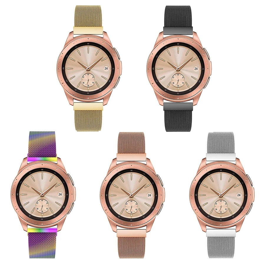 22 мм 20 мм для samsung Galaxy 42/46 мм& gear Sport S2 S3 Frontier классический ремешок для Huami Amazfit из нержавеющей стали сетка oop часы