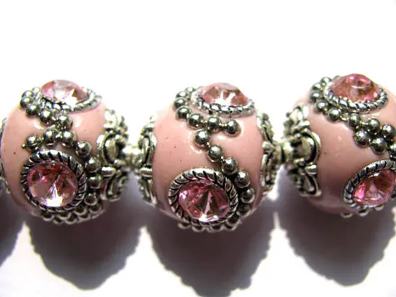 

wholesale 200pcs 18x18mm handmade roundel clay &crystal ball kashmiri polymer with brass multicolor jewelry beads