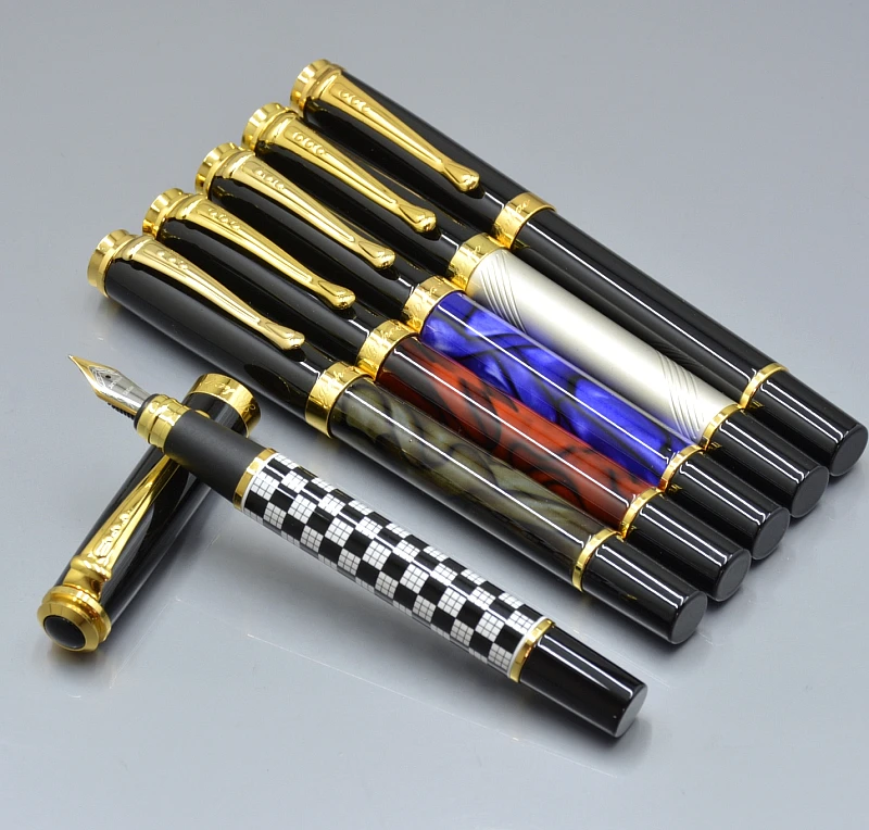 Бренд JINHAO 500, 6 цветов, авторучка с золотым зажимом, офисные канцелярские принадлежности, роскошный 0,7 наконечник для письма, чернильные ручки для рождественского подарка, A7