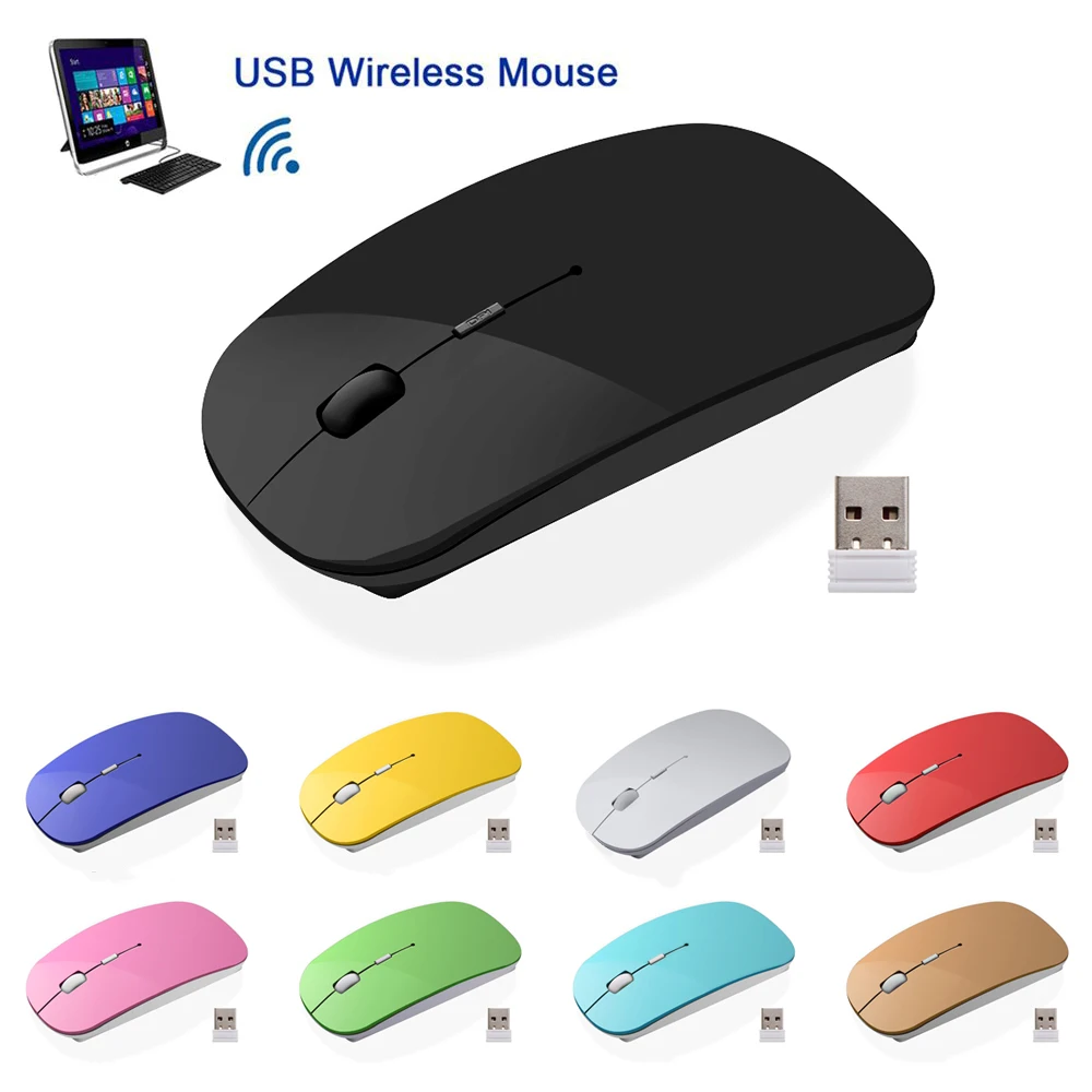 2,4G беспроводная мышь ультра тонкий USB оптическая мышь Тихая Кнопка для ПК ноутбука MacBook Air Pro