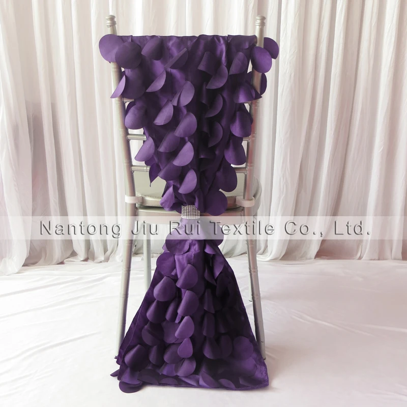 1 шт. 35 см* 200 см 3D тафты Chiavari стул створки в фиолетовой форме вафли корабль в США