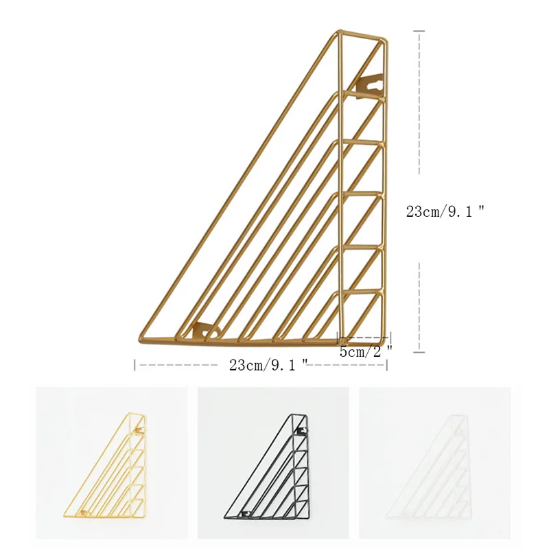Nordic Minimalist Gold Bookshelf Wall Shelf Creative Iron Shelves Wall Decoration Craft Wall Decoration Display Stand Home Decor