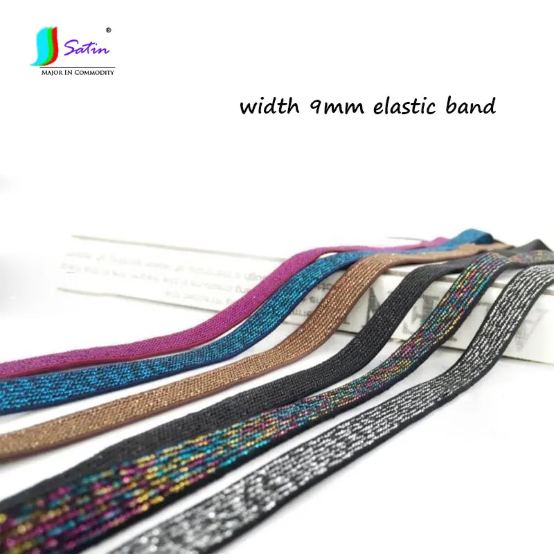 Блестящие Туфли Вьетнамки с эластичным ремешком 9 мм черный серебристый цвет