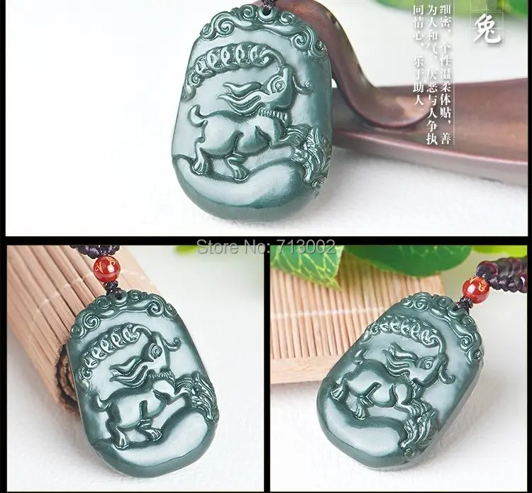 Ручная работа Carven серый нефритовый нефрит стандартный сапфировый амулет