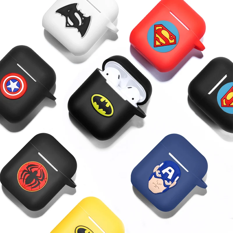 Marvel беспроводные bluetooth наушники чехол для Apple AirPods зарядка защитные чехлы крышка