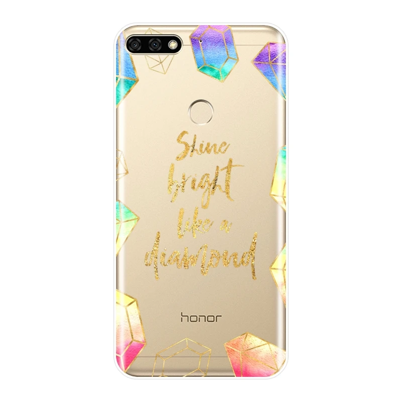 Задняя панель для Huawei Honor 7 8 9 10 Lite мягкий силиконовый чехол со стразами 7S 7X 7A 7C Pro 8X