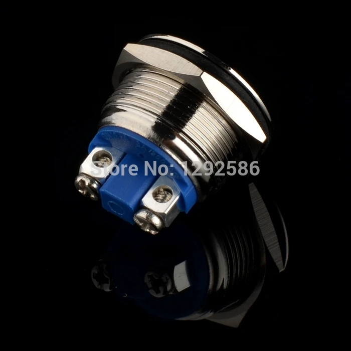 2pcs/lot For Goldiger - 19mm Flat Head Switch Screw Terminal Dome Button Momentary Metal Push Normally Open 1NO/3A 250VAC |