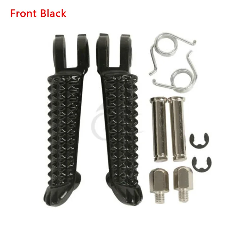 Front Black Мотоциклетные Подножки задние передние для Yamaha YZF R1 1998- R6 1999-2012 2003- YZF R6S 2003-2008 07 - Цвет: Front Black