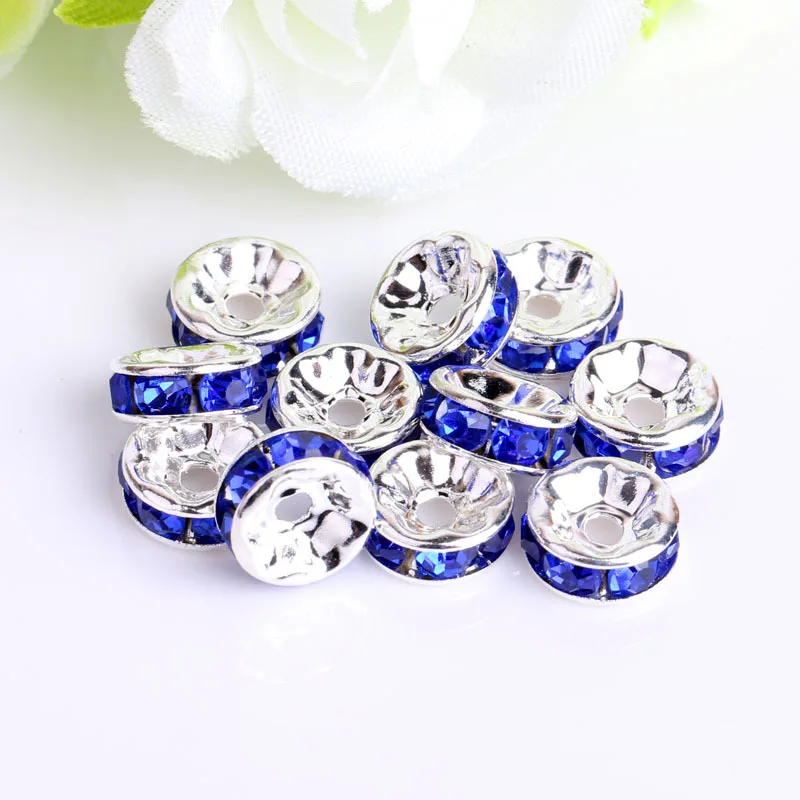 Kwoi Vita Retail Charm Round Chunky Crystal Rhinestone Rondelles Spacer Beads for Jewelry Findings Making 200pcs 6mm 8mm 10mm | Украшения и