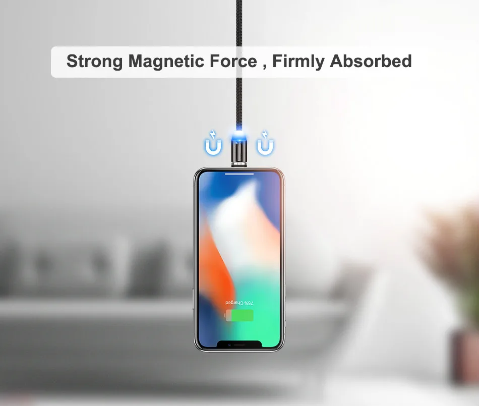 DaDaXiong 1 м Магнитный зарядный кабель Micro USB кабель для iPhone XR XS Max X магнитное зарядное устройство usb type C светодиодный кабель для зарядки