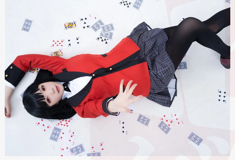 Аниме Kakegurui Yumeko Jabami карнавальный костюм полный комплект японская школьная форма