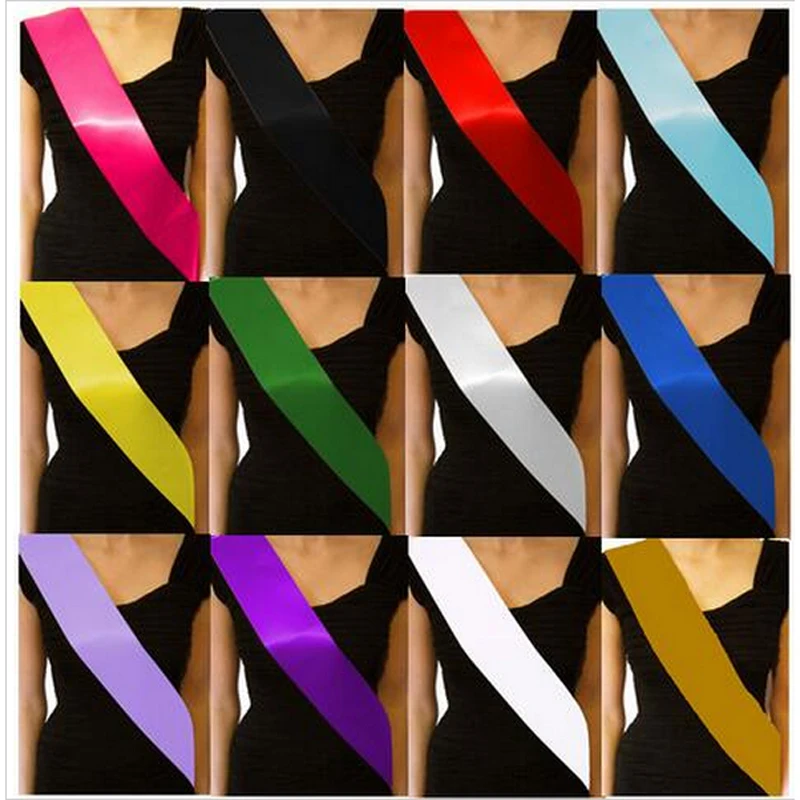 

10PCS Cheap Basic Plain Blank Hen Party Sashes DIY Satin Ribbon Make Your Own