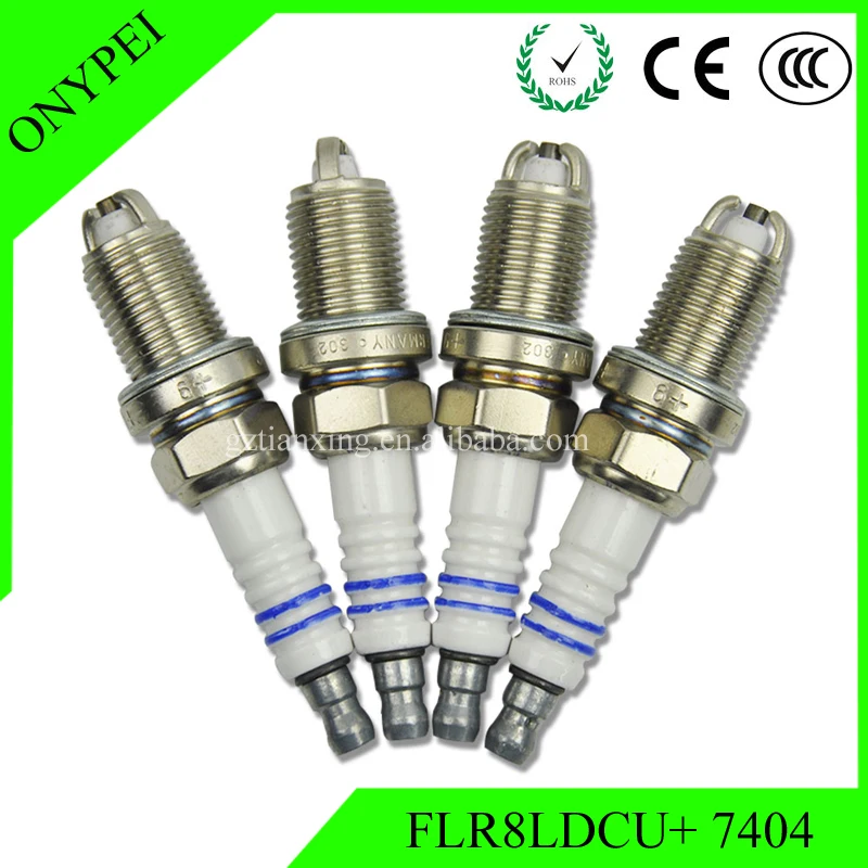 

4 pcs FLR8LDCU+ 7404 0242229654 0242229878 Normal Power Spark Plug For Passat BMW Suzuki Daewoo Saab