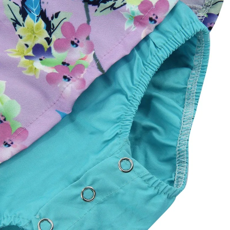 Одежда для новорожденных девочек Боди без рукавов младенцев Цветочный принт