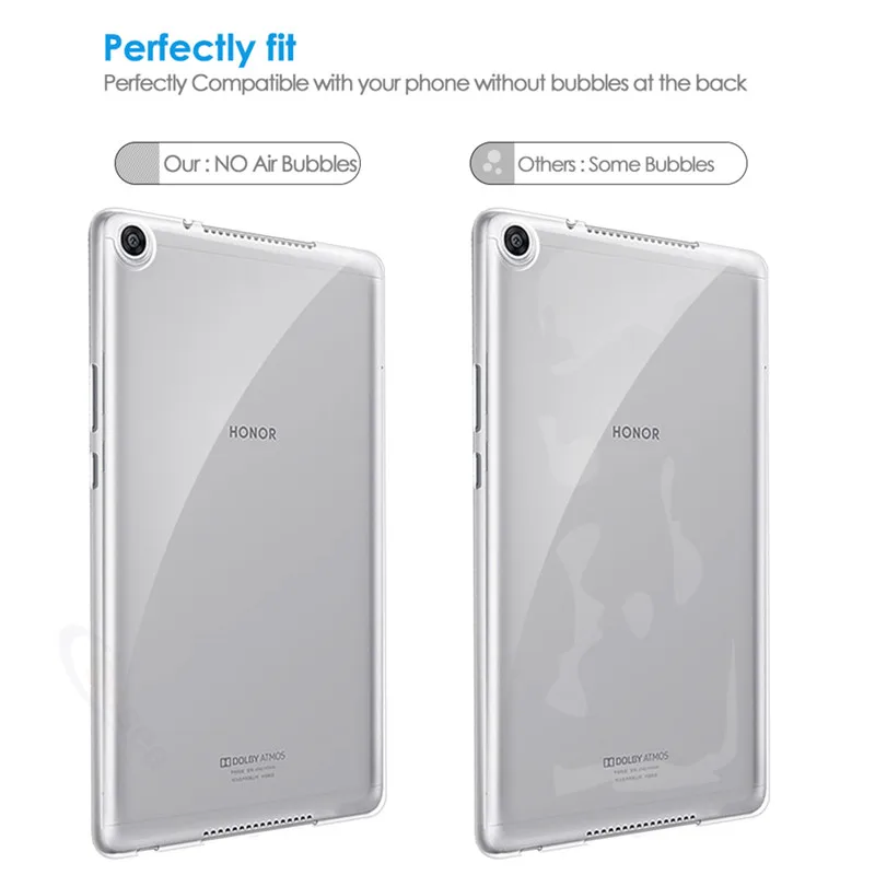 Qosea для huawei Honor Tab 5 8 0 дюймов защитный чехол из прозрачного силикона мягкий ТПУ