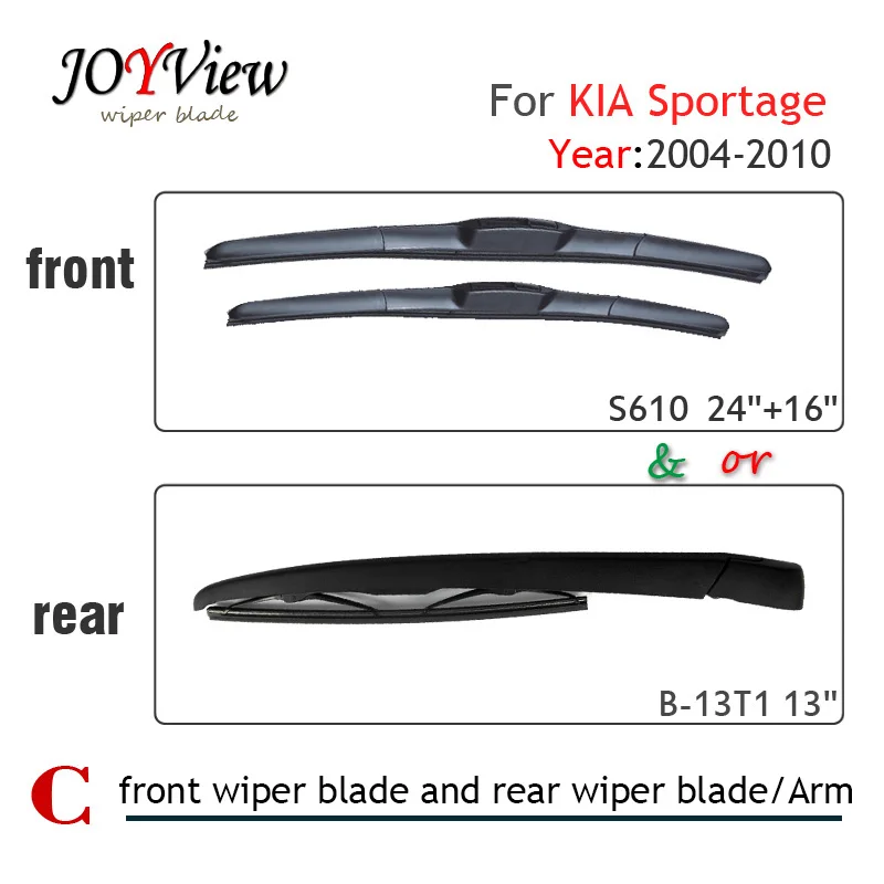 S610 24 &quot+ 16&quot передняя щетка стеклоочистителя и Задняя для KIA Sportage (2004 2010) 13